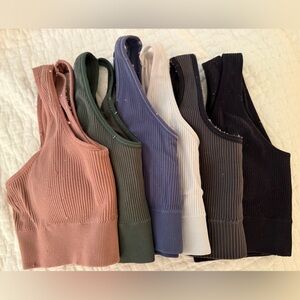 Set of Ribbed Crop Tops in Multiple Colors